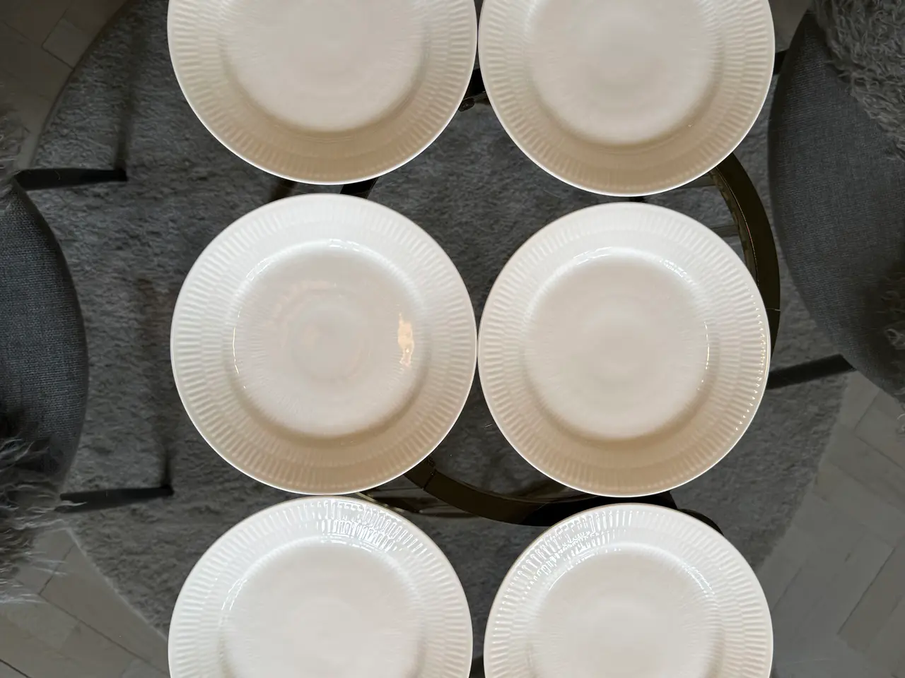 Billede 2 - Royal Copenhagen Hvid Riflet tallerkener - 6 stk