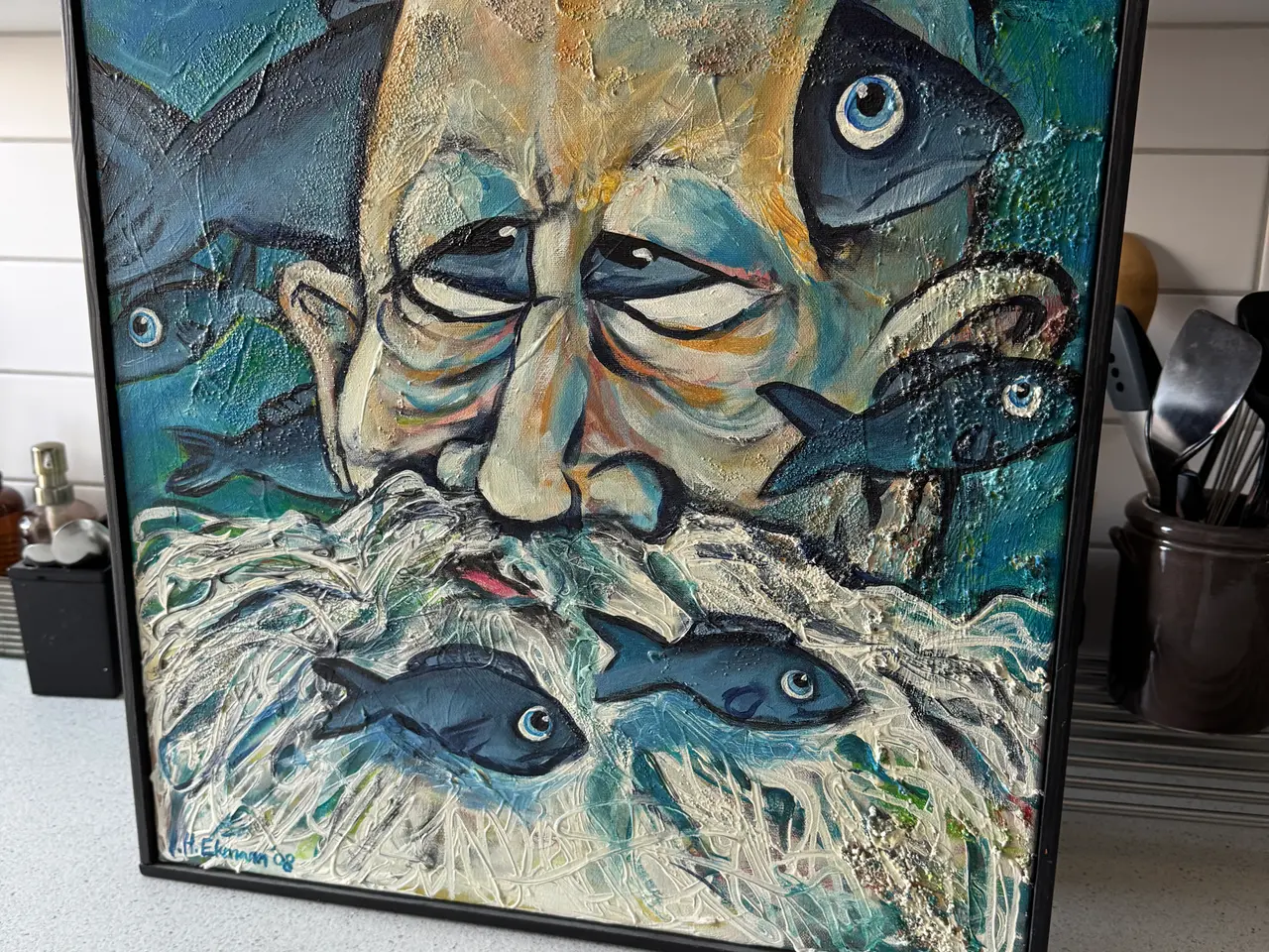 Billede 2 - Maleri af Inger Hess Ekmann – “Neptuns Tun"