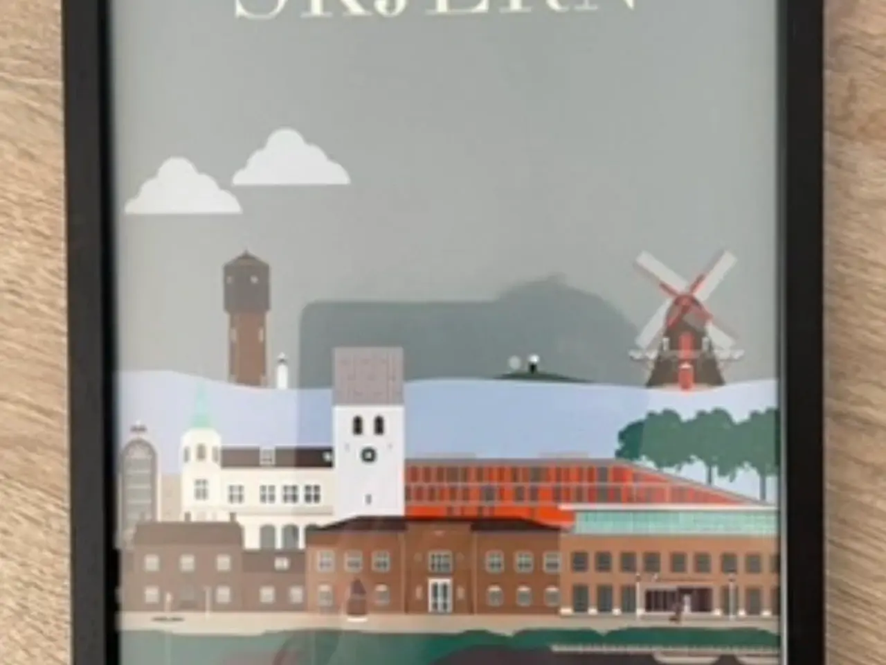 Billede 1 - Skjern plakat i ramme 