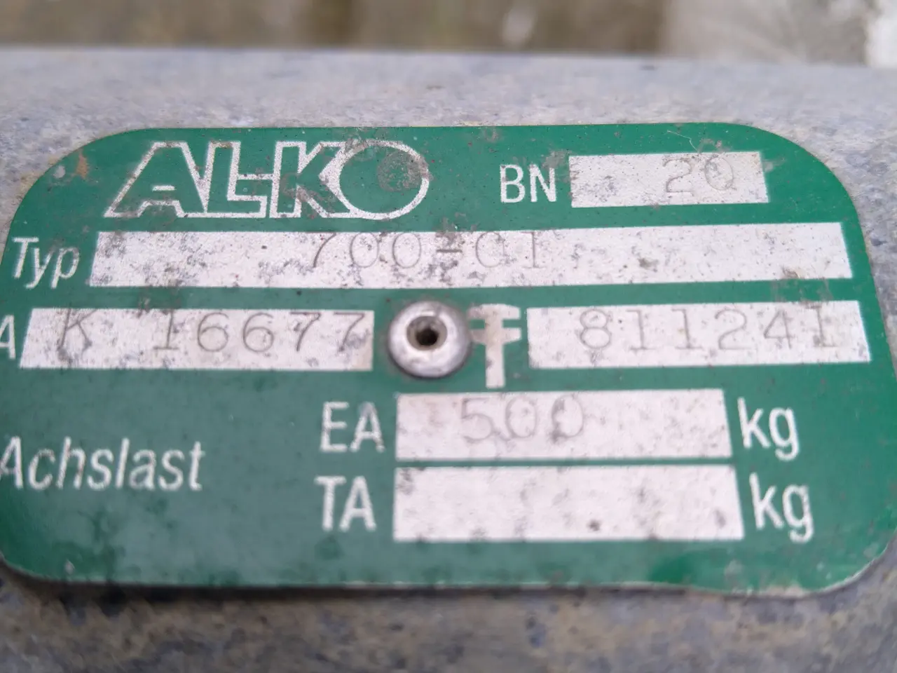 Billede 2 - AL-KO U-bremset trailer aksel.