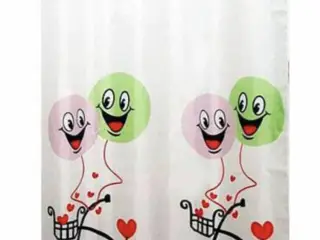 Badeforhæng Bike Ballons 180 x 200 cm 🚴🏽♀️🎈❤️
