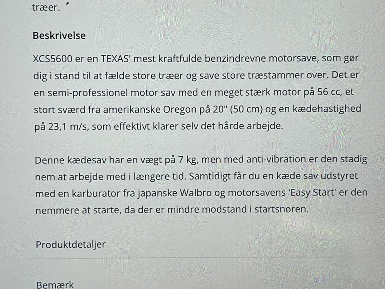 Billede 12 - Texas kædesav XCS 5600