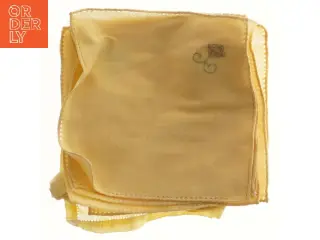 Gule stofservietter med broderi (str. 6 styk, 18x18 og 40x37 cm)