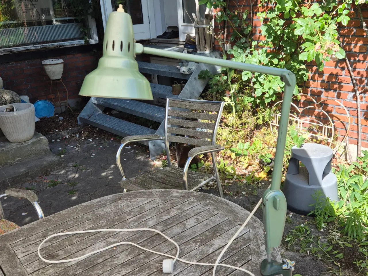 Billede 1 - Fed fransk arkitektlampe med industrielt udtryk