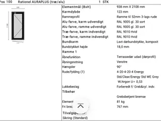 Terrassedør Rationel auraplus 