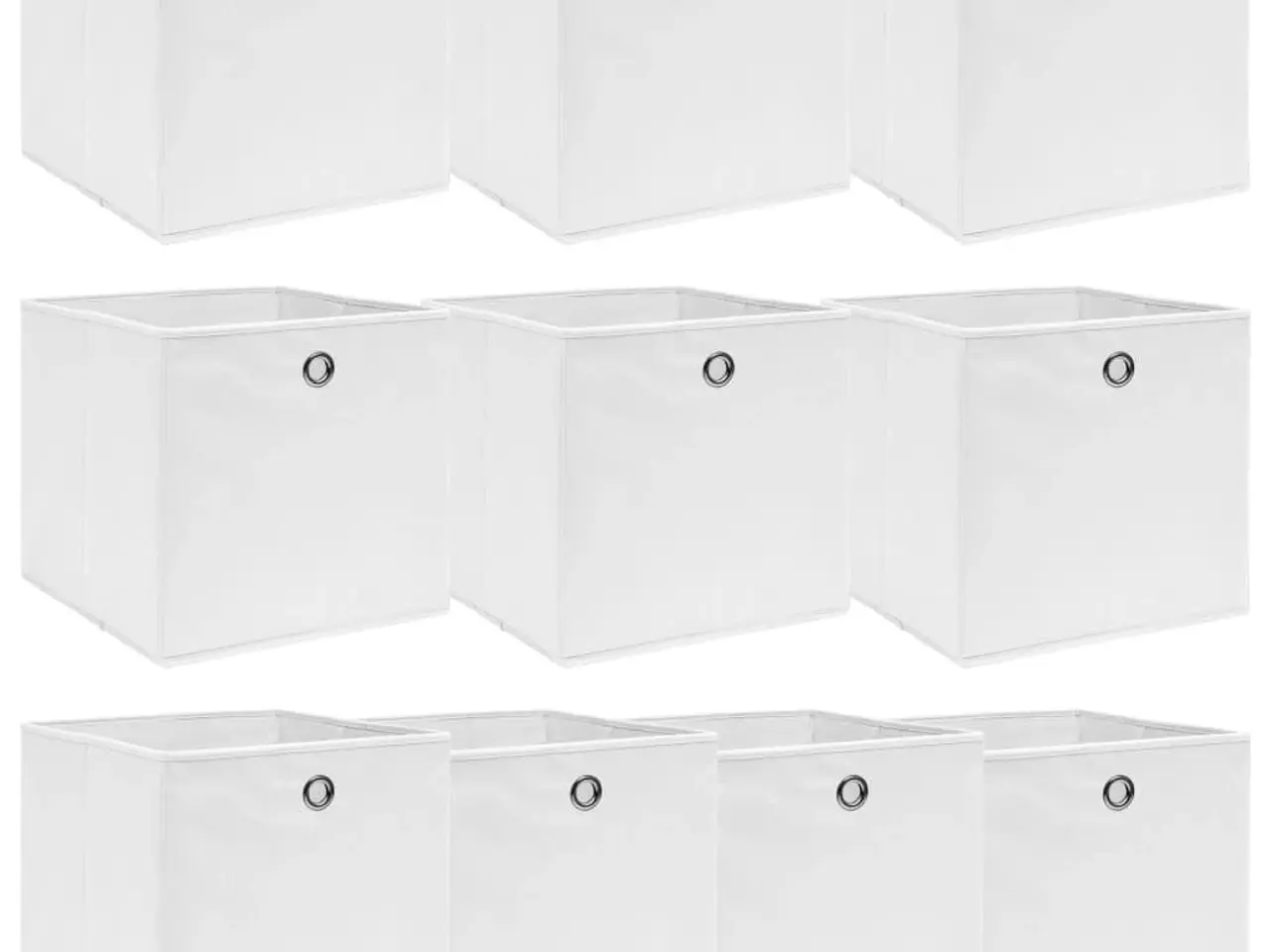 Billede 1 - Opbevaringskasser 10 stk. 32x32x32 stof hvid