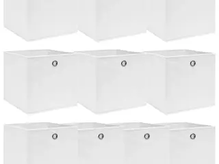 Opbevaringskasser 10 stk. 32x32x32 stof hvid