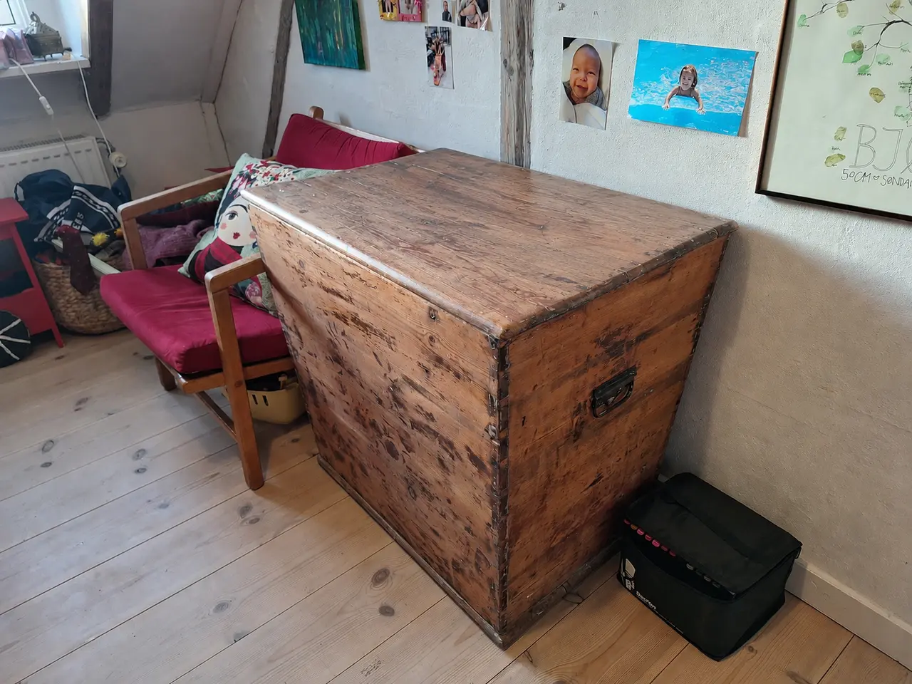Billede 1 - Smuk gammel træ kasse