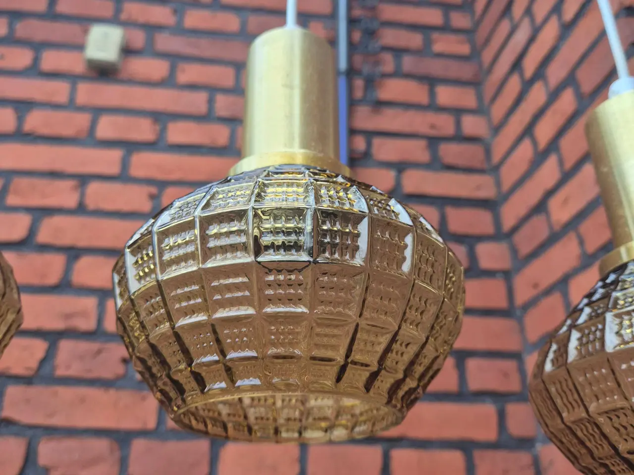 Billede 13 - Smukke retrolamper i ravfarvet glas