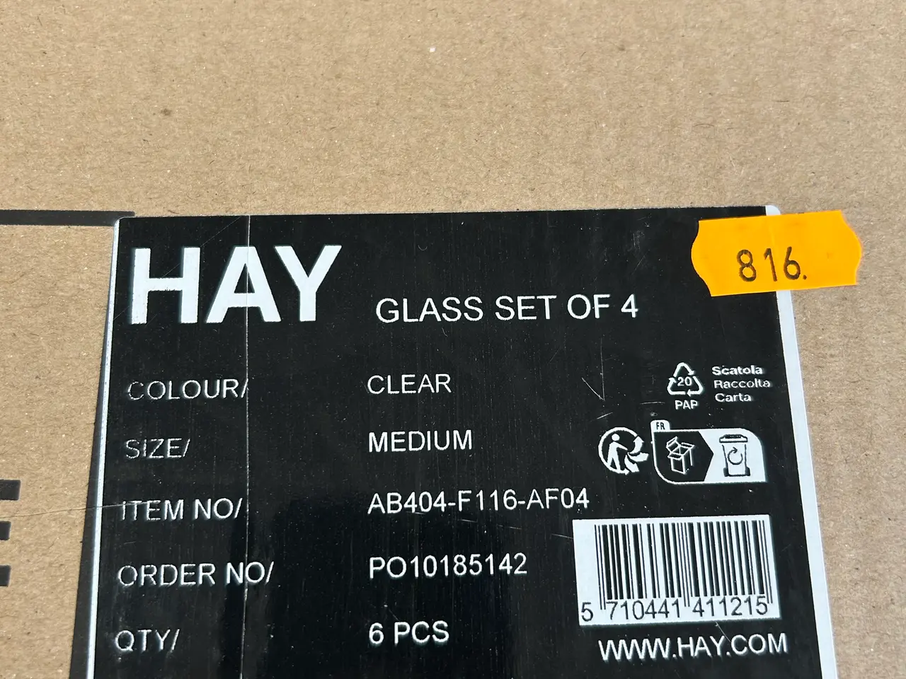 Billede 1 - 24 stk. glas HAY Clear / Medium