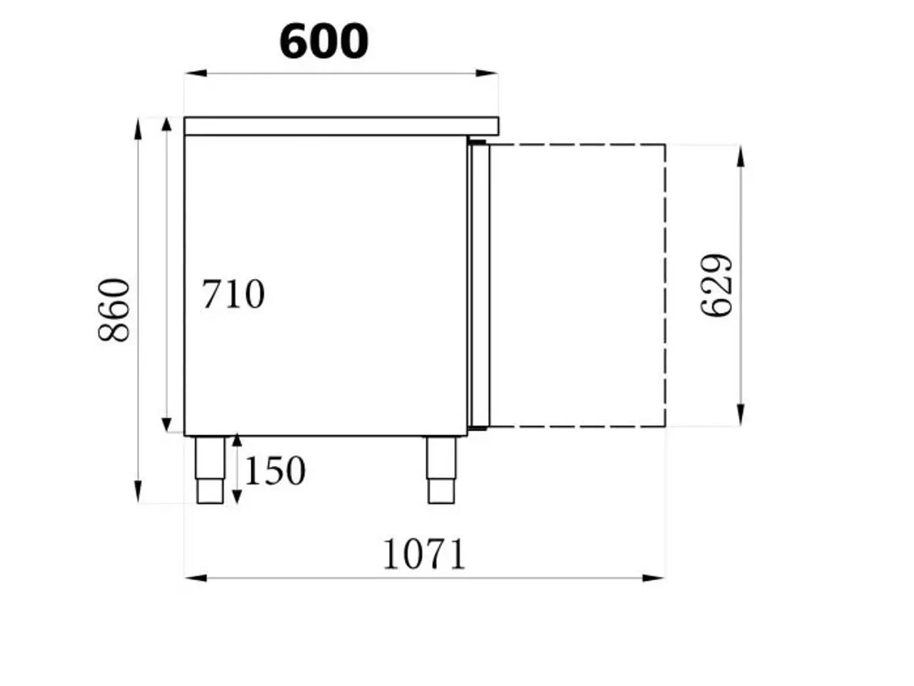 Billede 2 - Kølebord med 4 døre – B2230 x D600 x H860 mm