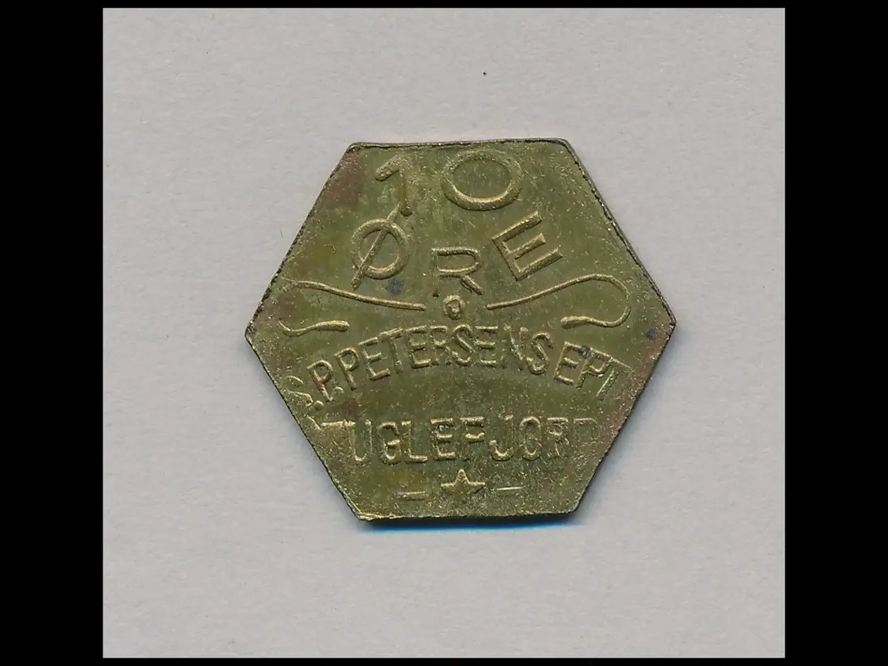 Billede 1 - 10 øre med stavefejl. messing