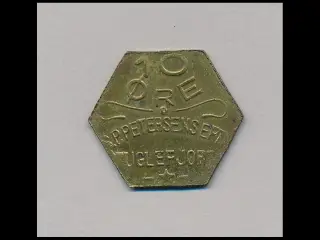10 øre med stavefejl. messing