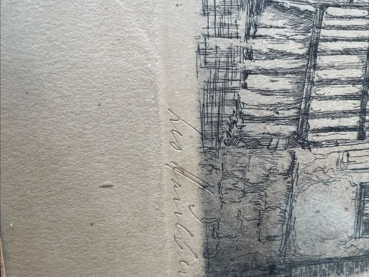 Billede 1 - Radering, Leo Handberg, den gamle by i Aarhus