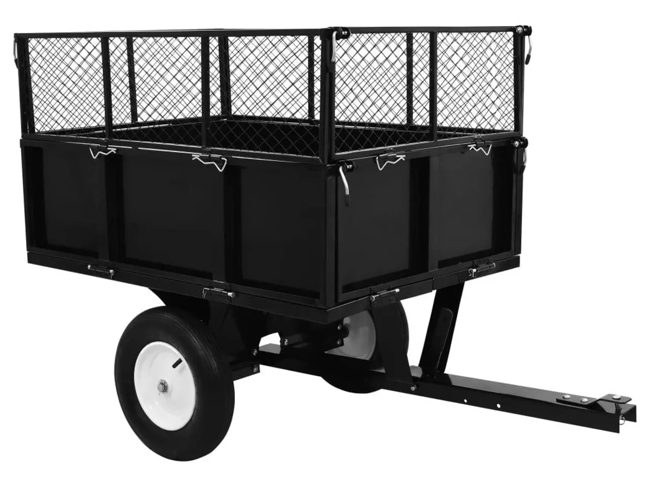 Billede 1 - Vipbar vogn til plæneklipper - stål, 300 kg, sort