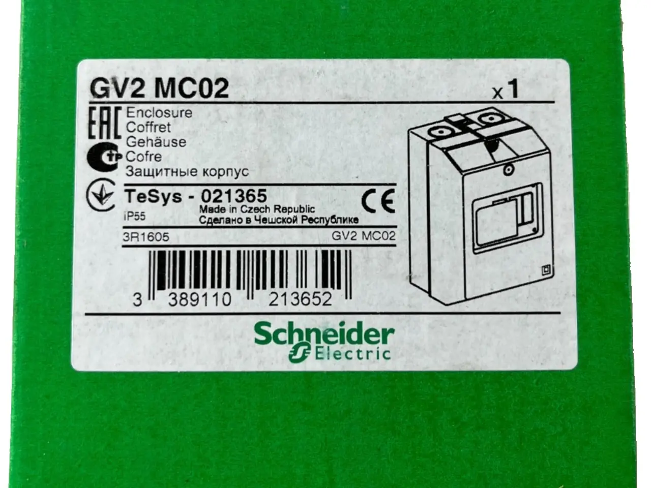 Billede 1 - Schneider Electric GV2MC02 TeSys GV2 kabinet IP55
