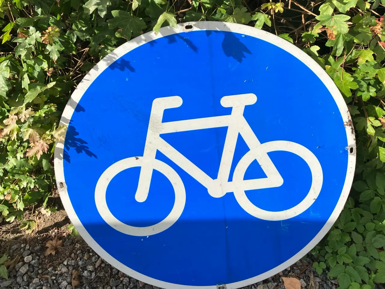 Billede 1 - Metal skilt blå Cykel Ø 70 cm
