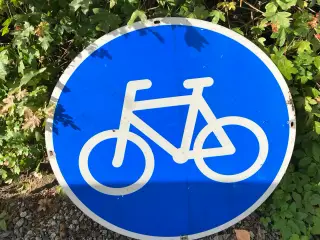 Metal skilt blå Cykel Ø 70 cm
