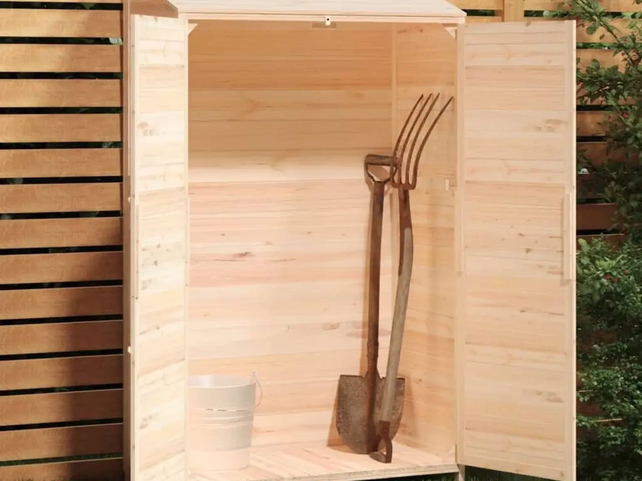 Billede 3 - Haveskur 102x52x174,5 cm massivt grantræ