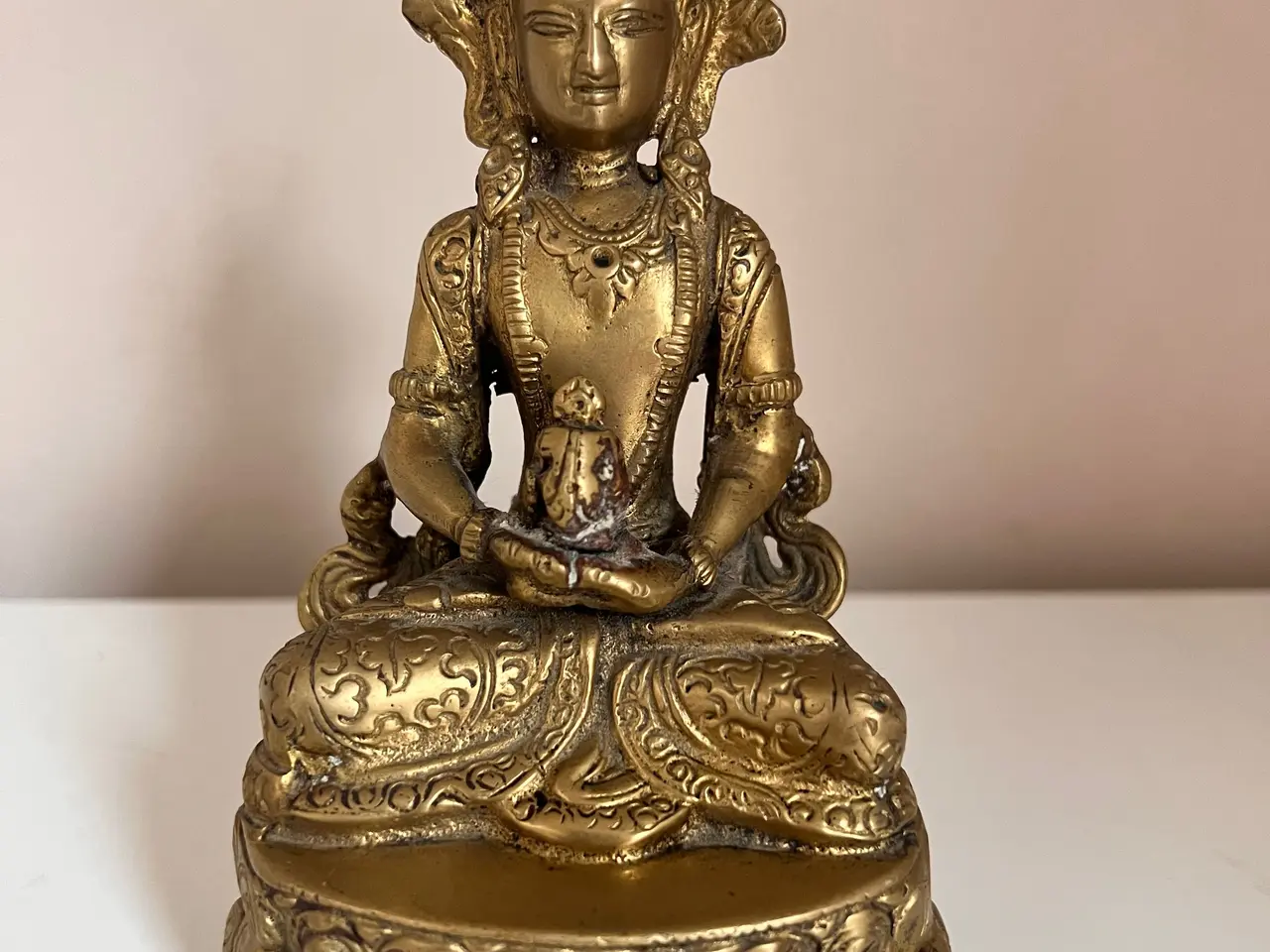 Billede 1 - Smuk gammel Amitayus messing skulptur 