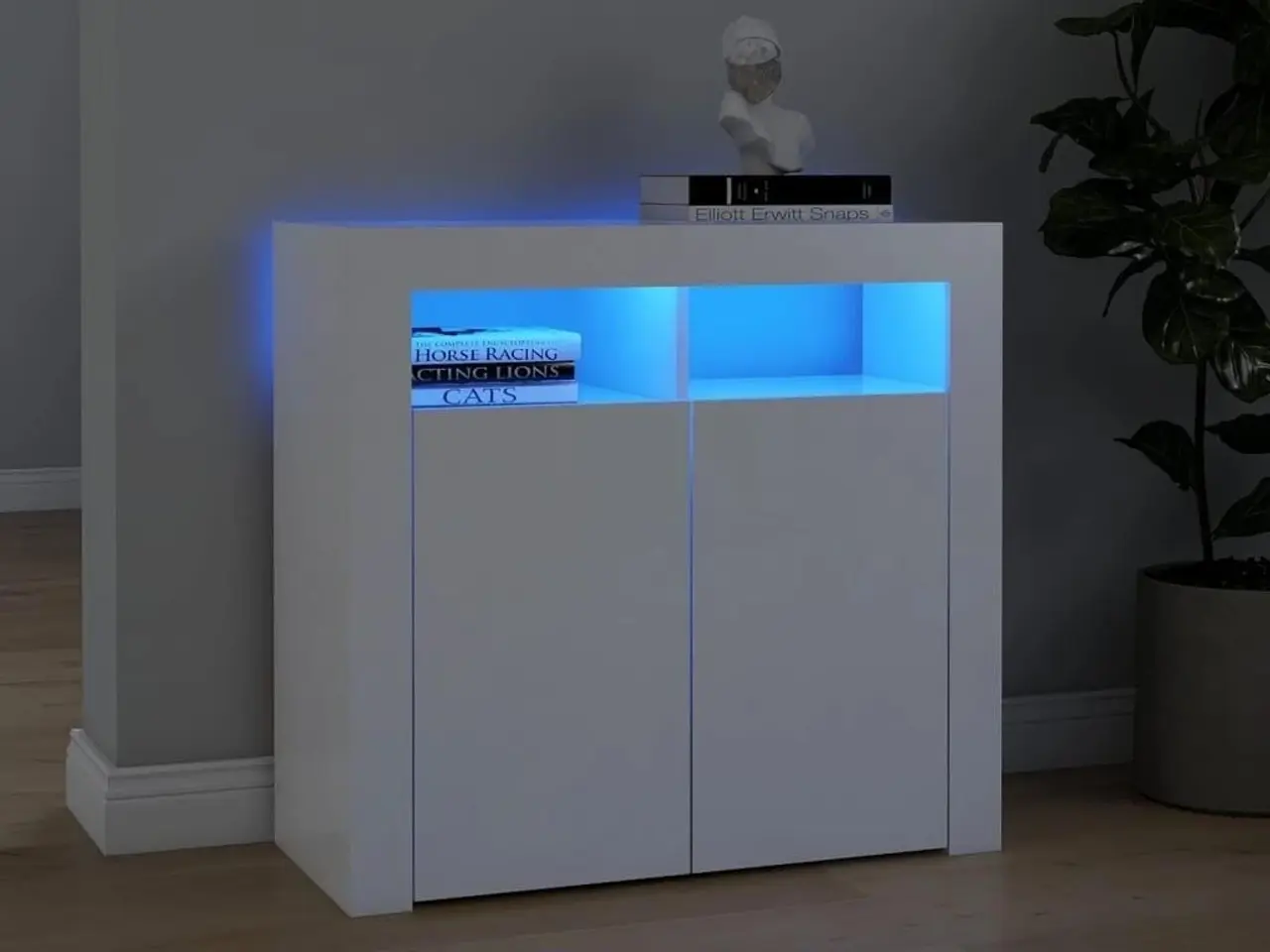 Billede 1 - Skænk med LED-lys 80x35x75 cm hvid
