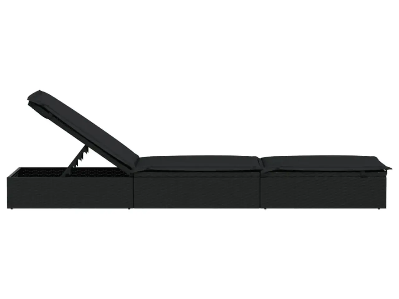 Billede 6 - Liggestol med hynde 201 x 55 x 62 cm i polyrattan sort