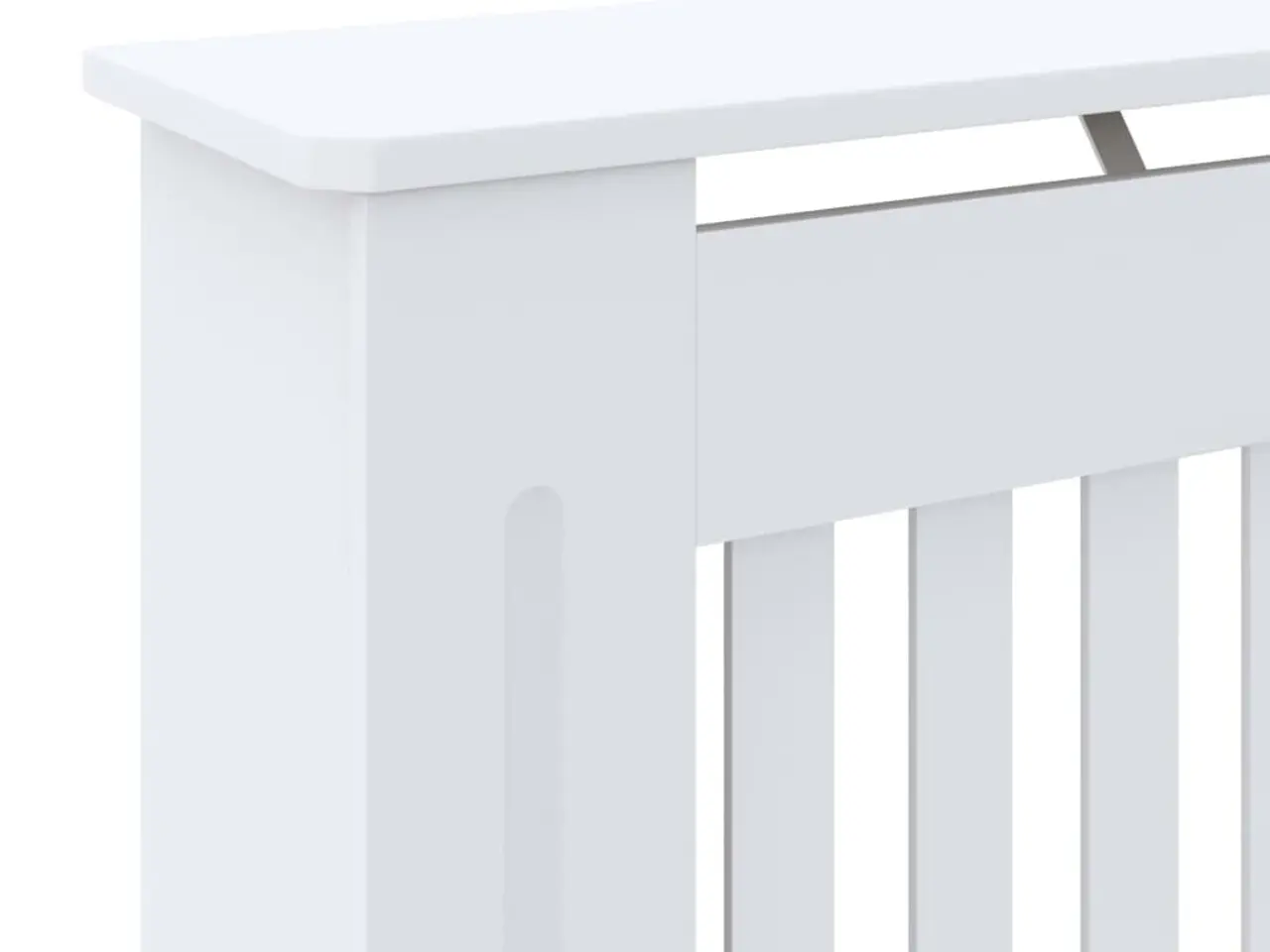 Billede 5 - Radiatorskjuler 78 cm i hvidt konstrueret træ - lameldesign