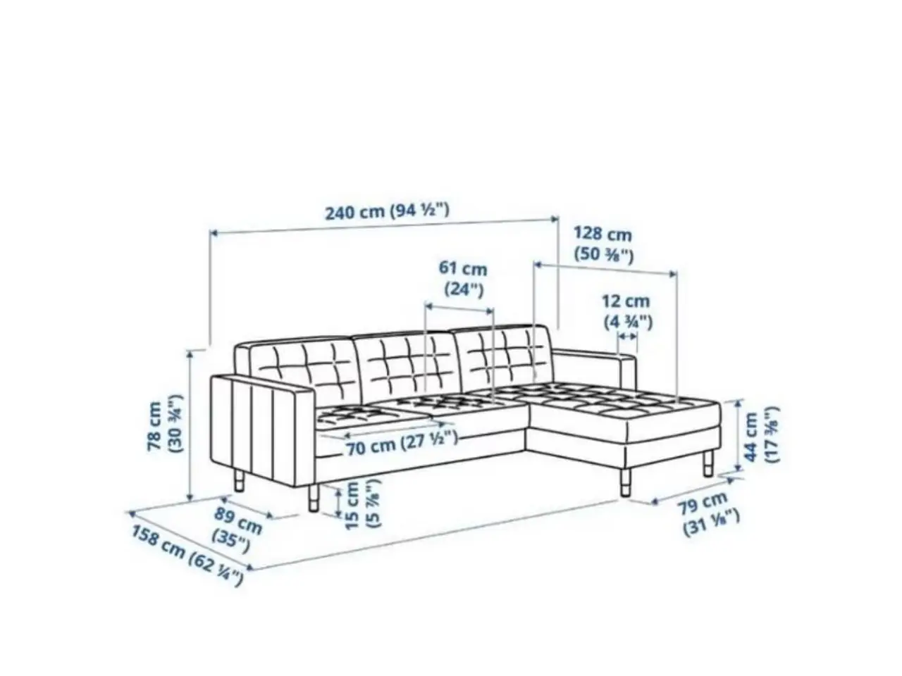 Billede 4 - Ikea Landskrona 3 pers. Sofa med chaiselong