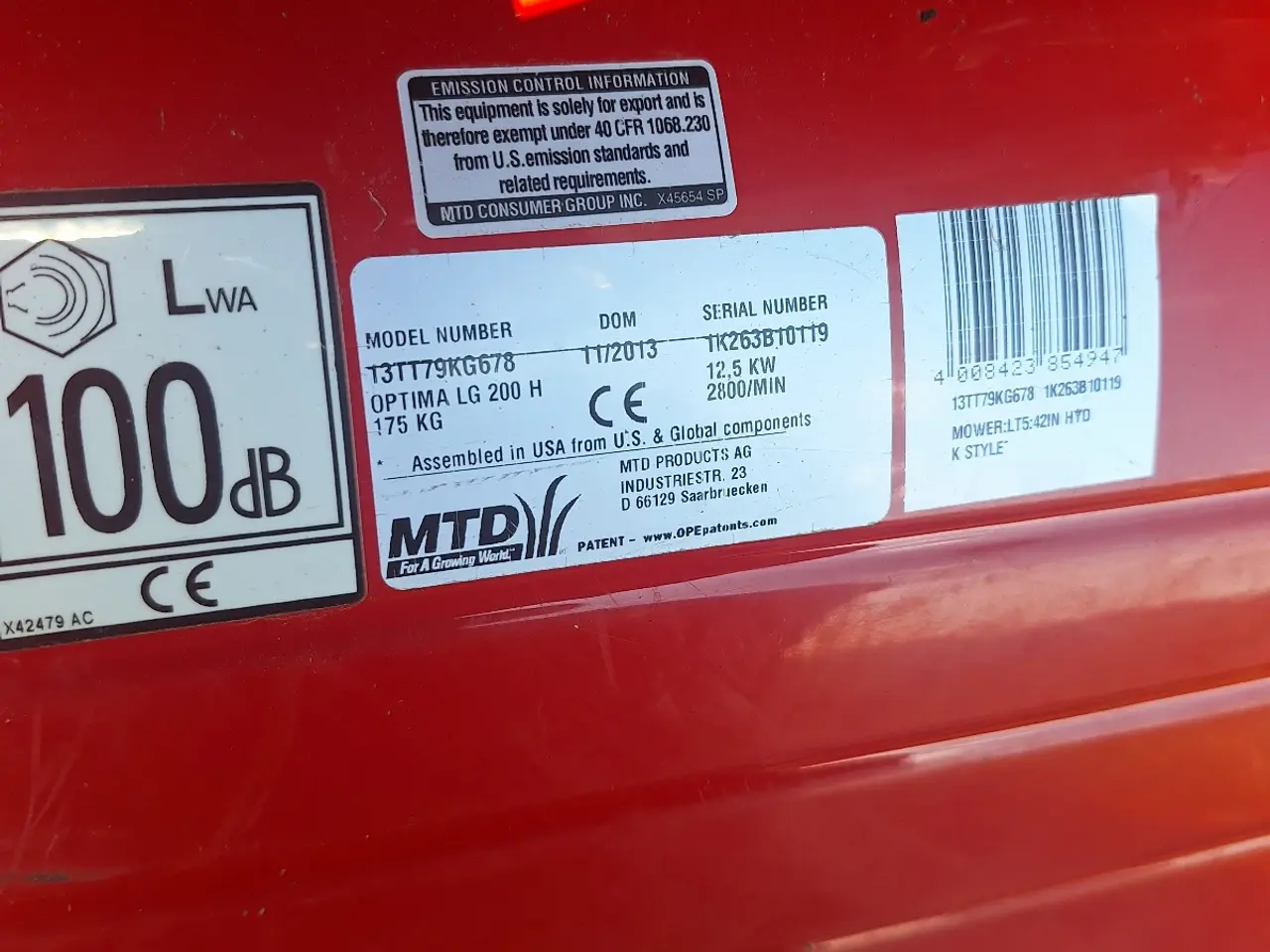 Billede 8 - MTD Optima LG 2000 H 2 cylinder + rive