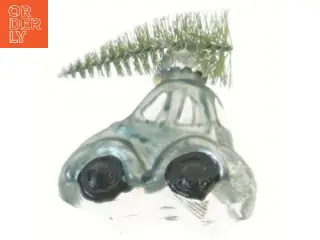 Glass bildekoration med grantræ (str. 7x7x4 cm)