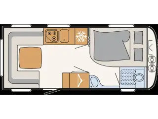 2026 - Dethleffs Camper 470 FR Dobbeltsengsvogn, rundsiddegruppe, 3-trins el-gulv-varme, stort 142 l . køleskab med fryser