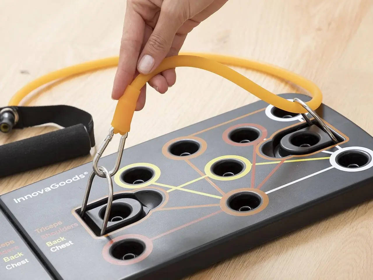 Billede 6 - Push-up bræt med modstandsbånd og øvelsesguide - Pulsher