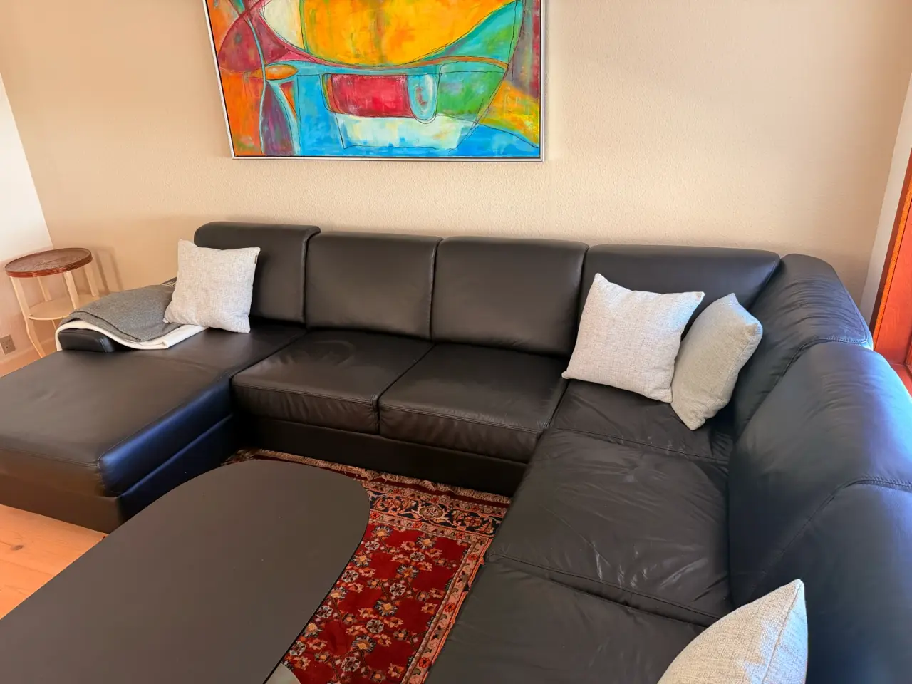 Billede 2 - Flot sort læder sofa
