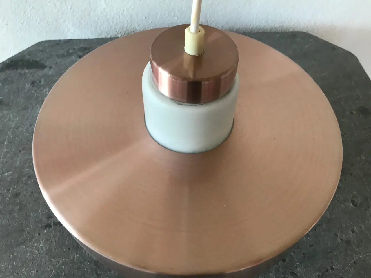 Billede 6 - Retro pendel rosa metal/rose gold og opalglas