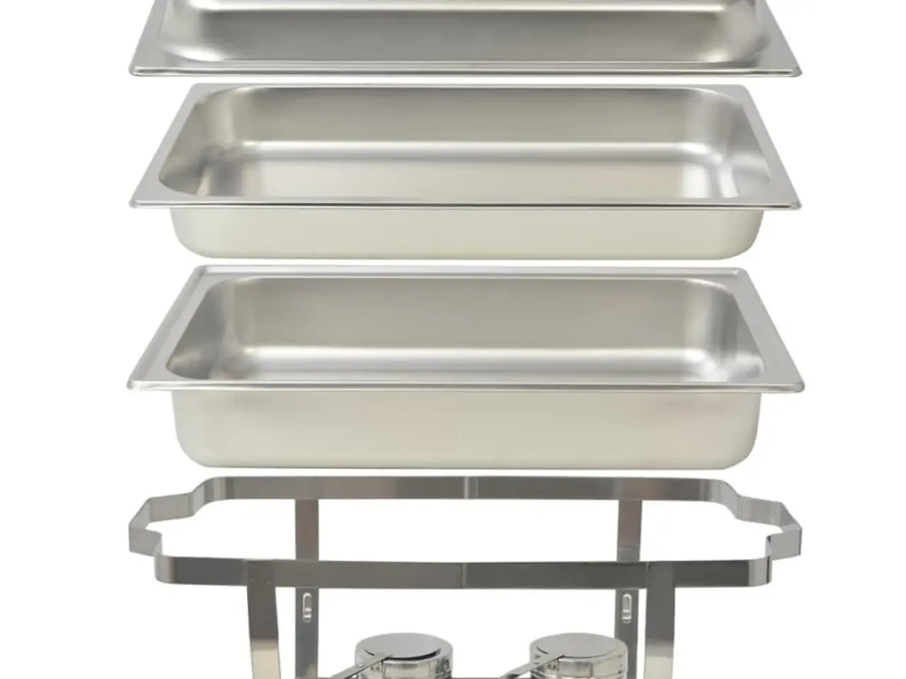 Billede 5 - Fyrfadesæt i rustfrit stål - 4 komplette chafing dishes