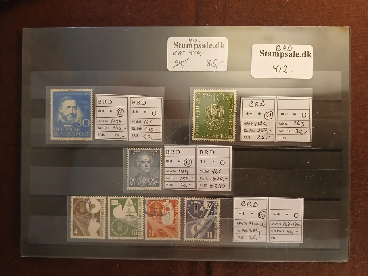 Billede 1 - Vesttyskland (412) Planche med sjældne stemplede