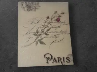 Vintage papirark med blomster og romantisk tekst