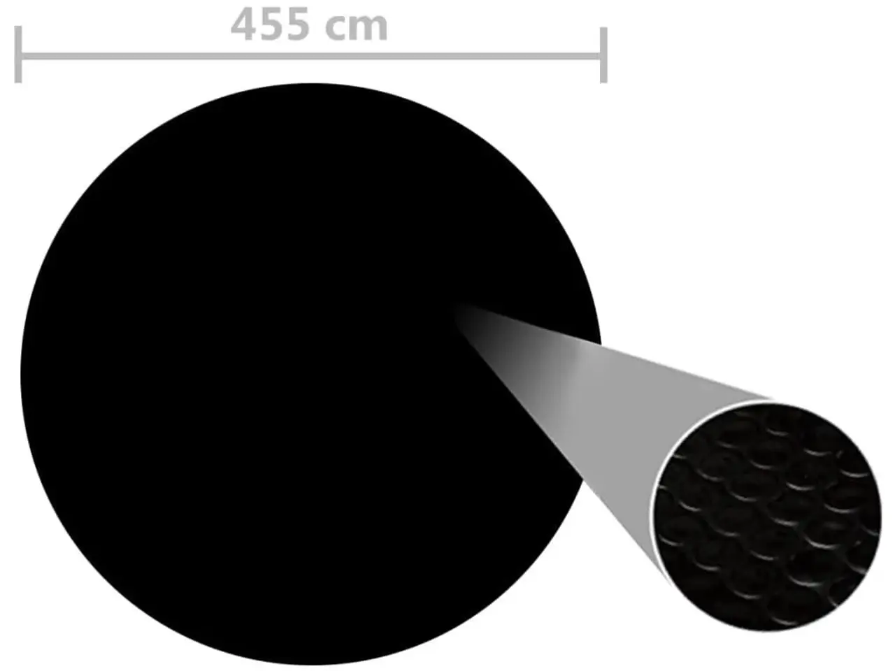 Billede 3 - Poolovertræk 455 cm i PE - sort solcover til rund pool