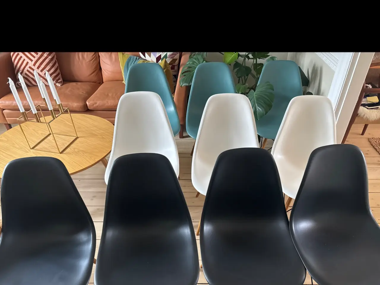 Billede 1 - 10 Eames spisebordstole med træben