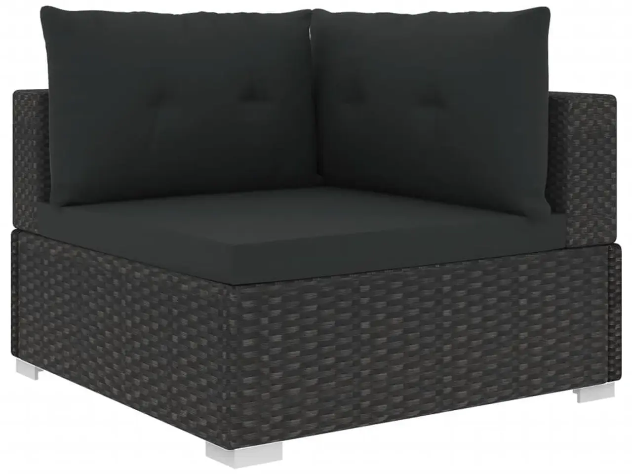 Billede 4 - Haveloungesæt 10 dele med hynder polyrattan sort