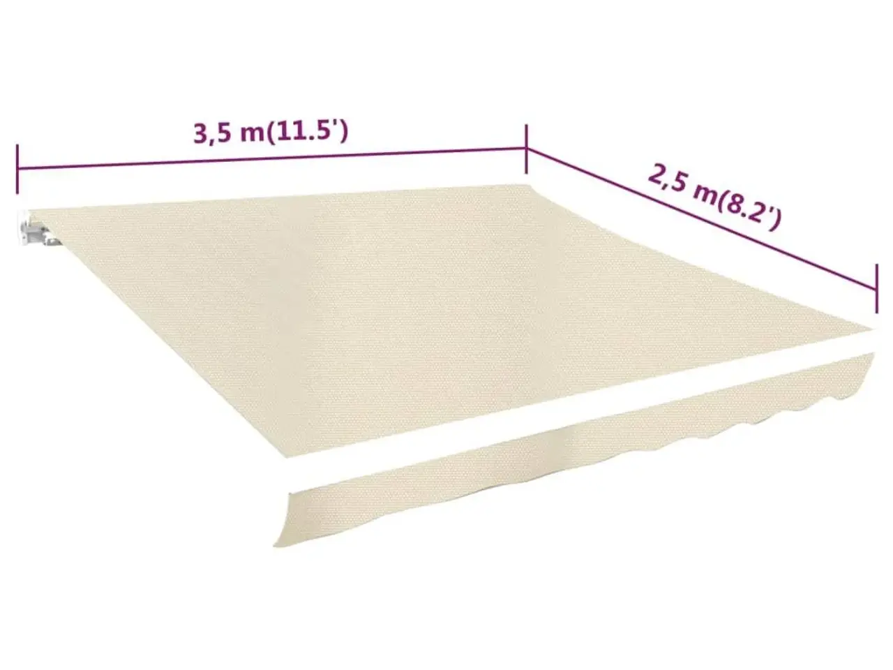 Billede 4 - Markisedug 3,5 × 2,5 m - cremefarvet udskiftningsdug