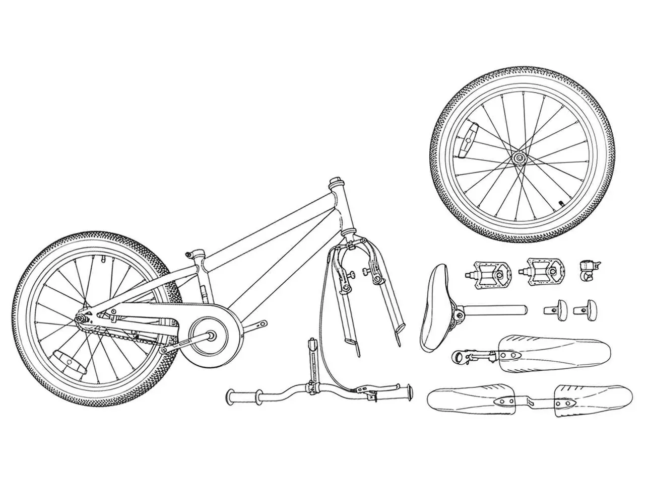 Billede 8 - Børnecykel 18" til 5-7 år - mørk blå, enkelt gear