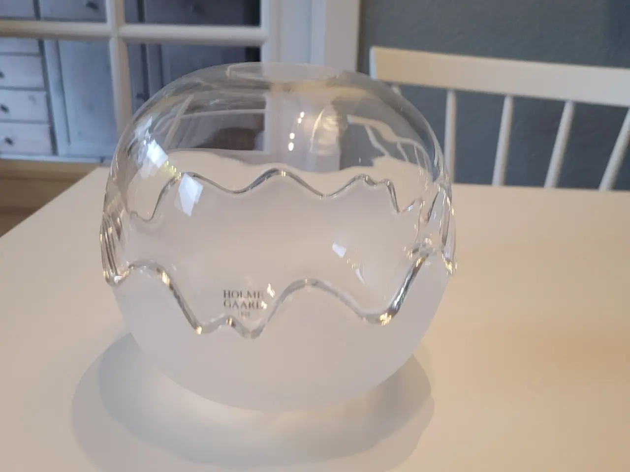 Billede 1 - Holmegaard stort glas æg/ bonbonniere