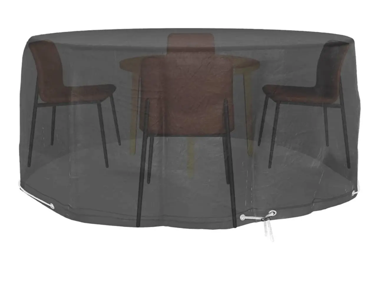 Billede 2 - Rundt havemøbelovertræk Ø260 × 90 cm - sort, 10 øjer