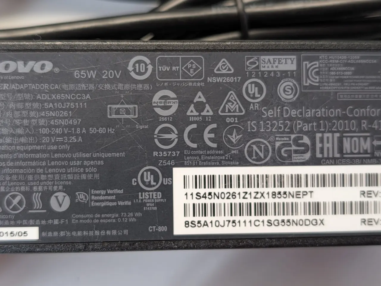 Billede 2 - Lenovo 65W Strømforsyning – ADLX65NCC3A
