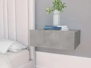 Svævende natborde 2 stk. 40 x 30 x 15 cm konstrueret træ grå