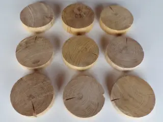 10 NYE Træskiver Egetræ ca. 9,5 cm