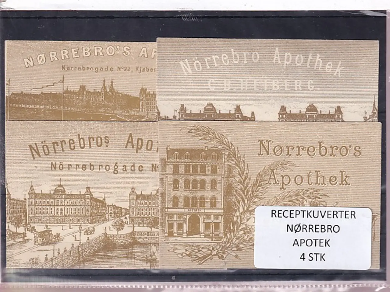 Billede 1 - Receptkuverter - Nørrebro Apotek - 4 Stk.