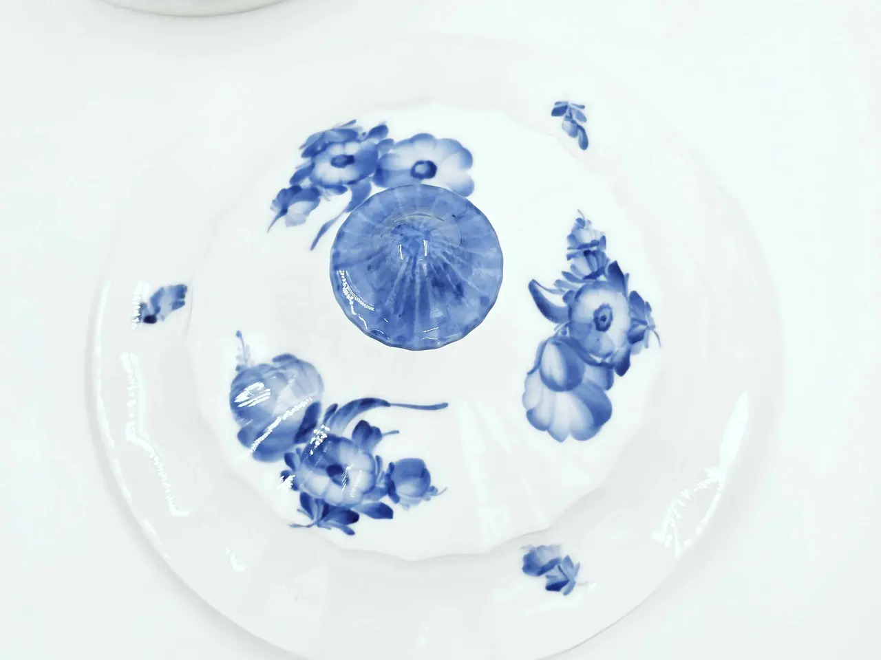 Billede 8 - Blå Blomst kantet terrin Porcelæn