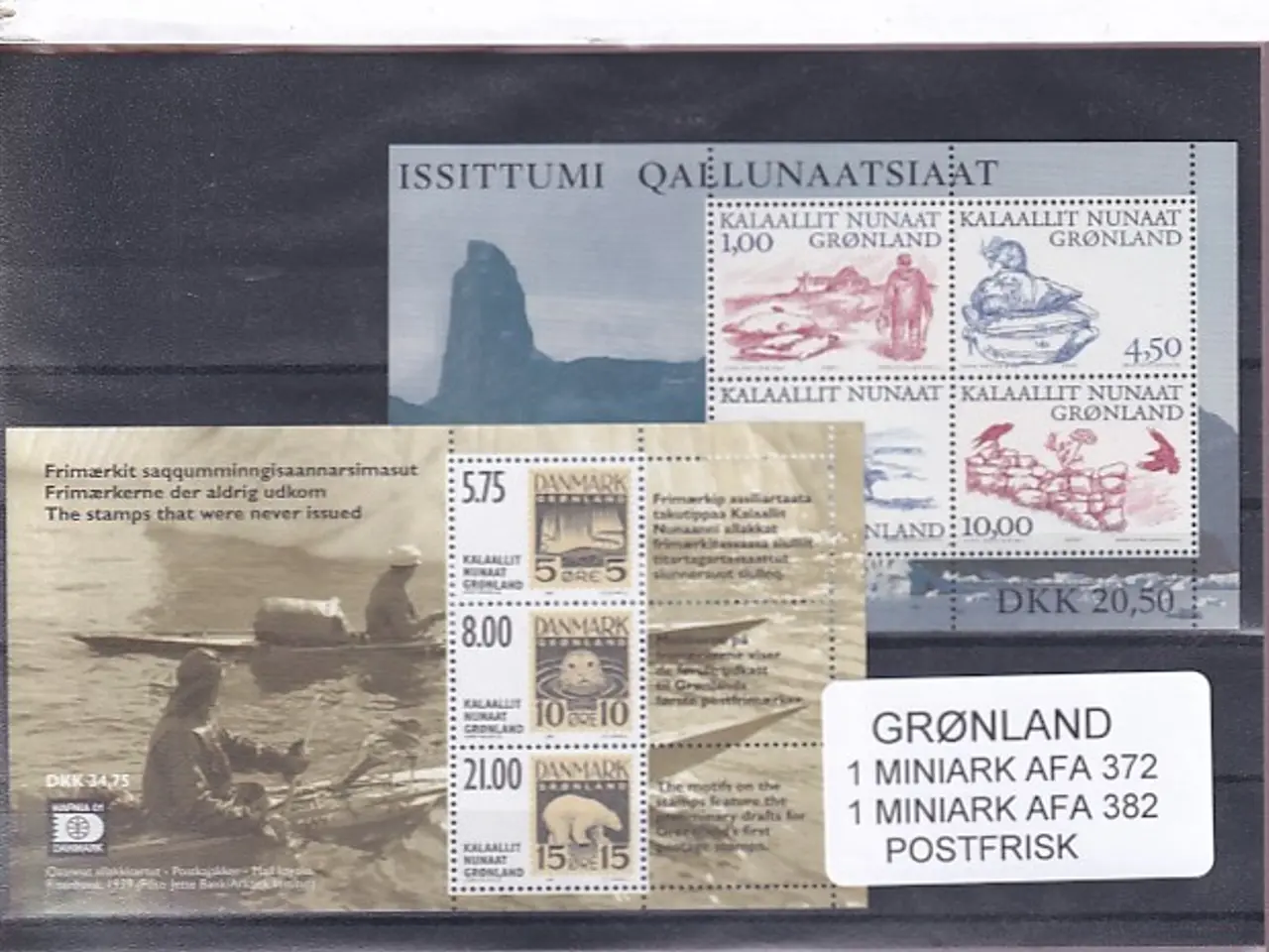 Billede 1 - Grønland - 2 Miniark AFA 372 - AFA 382 - Postfrisk